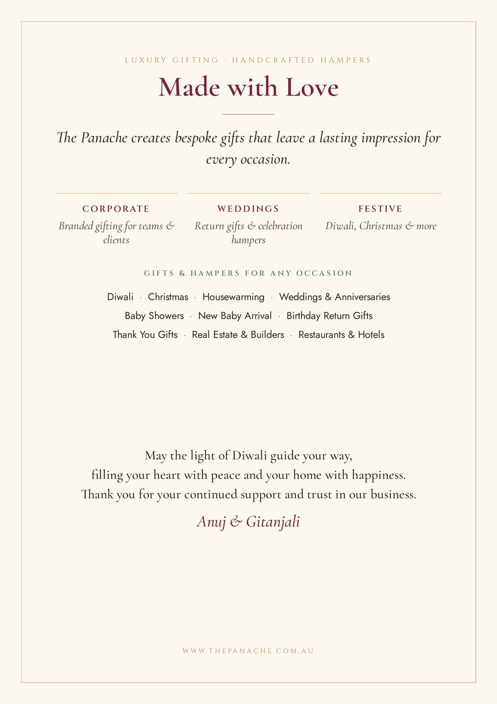 Made with Love: about The Panache